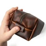 Leather Toiletry Bag - Heritage Brown - Image 2