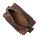 Leather Toiletry Bag - Heritage Brown - Image 3