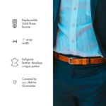 1" Essential Leather Belt - English Tan - Image 4