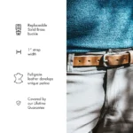 1" Essential Leather Belt - Natural - Image 4