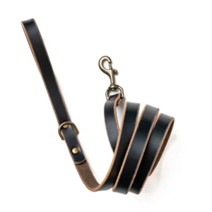 Leather Dog Leash - Black