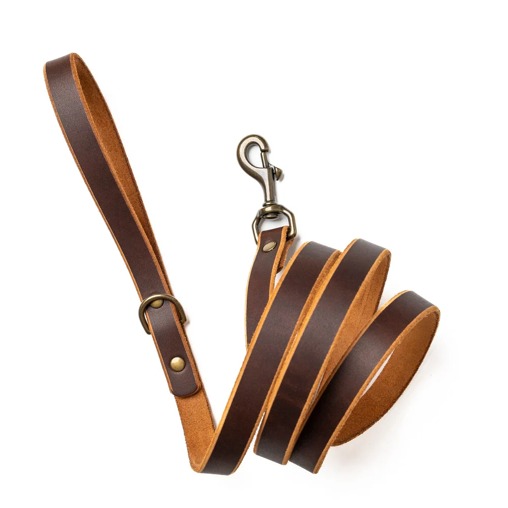 Leather Dog Leash - Haritage Brown Leather Dog Leash - Haritage Brown