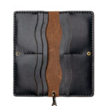 Leather Long Wallet - Black - Image 3