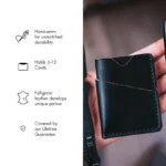 Leather Front Pocket Wallet - Black - Image 5