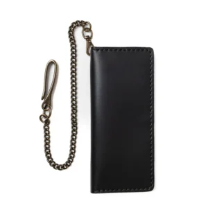 Leather Long Wallet - Black