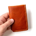 Leather Vertical Wallet - English Tan - Image 3