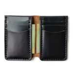 Leather Vertical Wallet - Black - Image 2