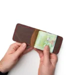 Leather Money Clip Wallet - Heritage Brown - Image 3