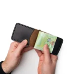 Leather Money Clip Wallet - Black - Image 3