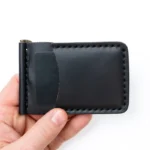 Leather Money Clip Wallet - Black - Image 2