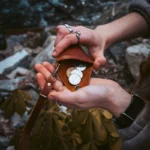 Leather Triangle Pouch - English Tan - Image 2
