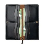 Leather Long Wallet - Black - Image 4