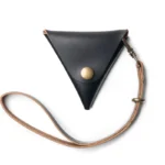 Leather Triangle Pouch - Black