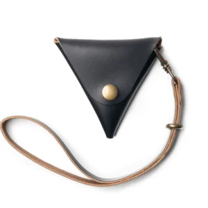 Leather Triangle Pouch - Black