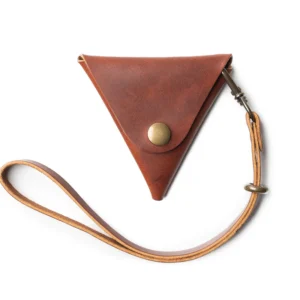 Leather Triangle Pouch - English Tan
