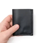 Leather Trifold Wallet - Black - Image 2