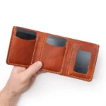 Leather Trifold Wallet - English Tan - Image 6