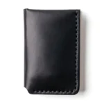 Leather Vertical Wallet - Black