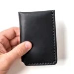 Leather Vertical Wallet - Black - Image 3