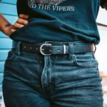 1" Women's Leather Belts - Black - Image 5